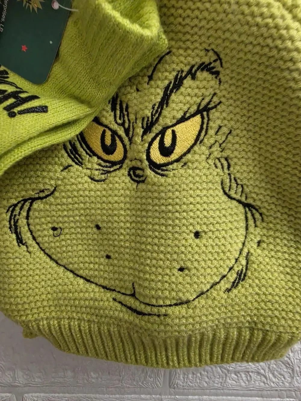 Dr. Seuss The Grinch Kids Beanie Hat & Gloves Gift Set Green NWT Cap